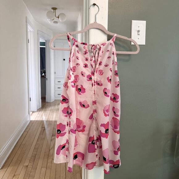 CAbi Pink Floral Tank Top Blouse Women's Size Medium - Picture 3 of 3